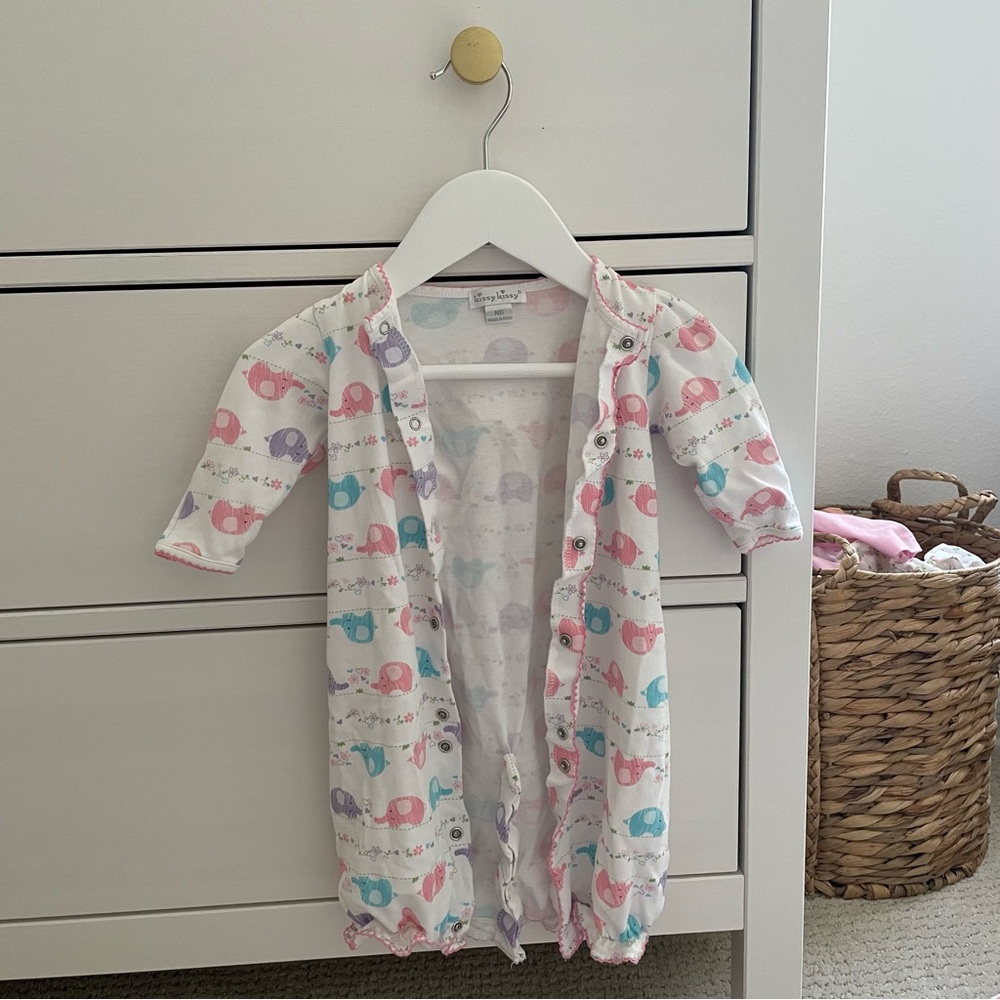 Kissy Kissy Elephant Convertible Gown Size Newborn